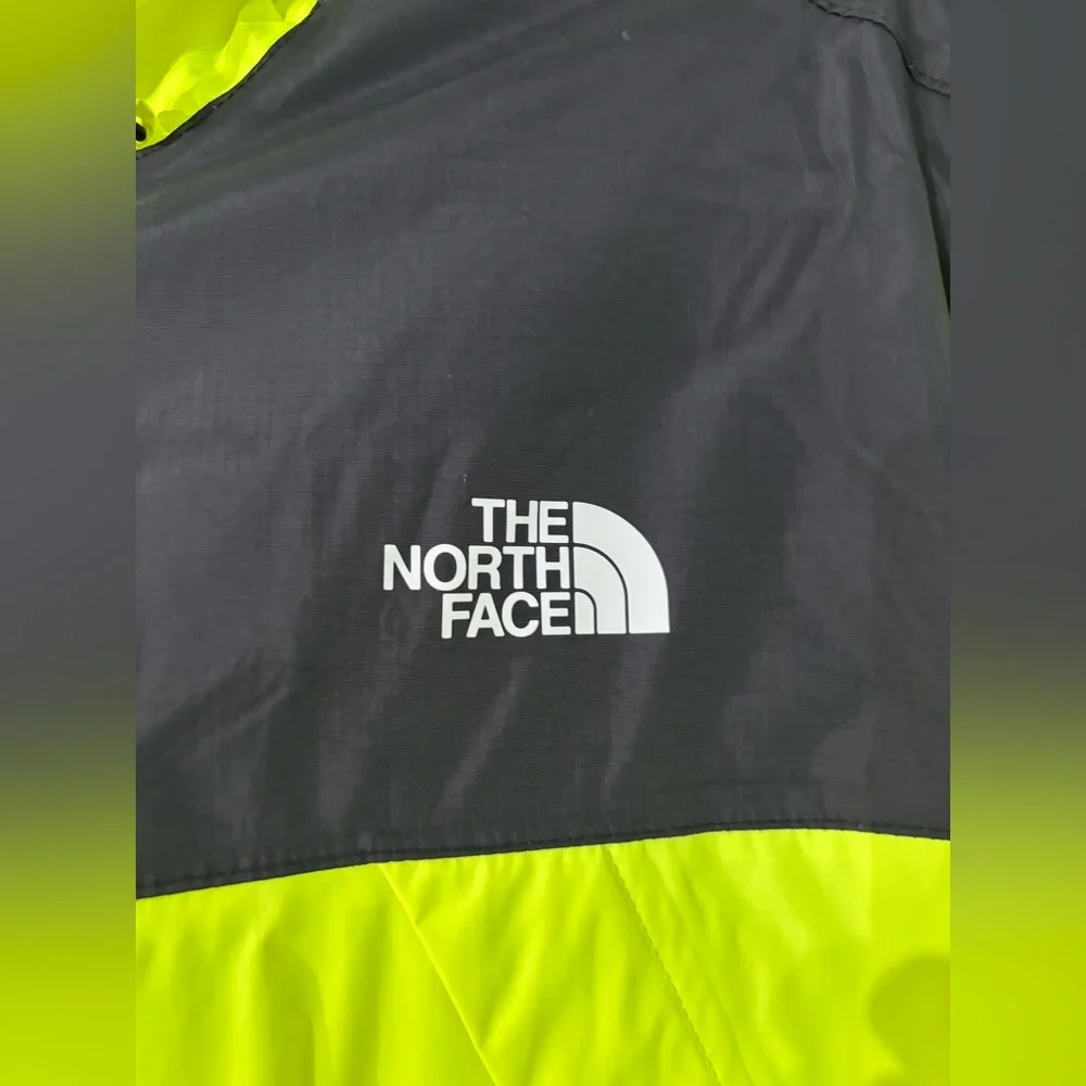 The North Face Neon Yellow and Black Windbreaker Coat